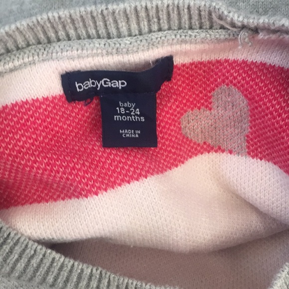 BabyGap grey heart print sweater romper - Picture 5 of 5